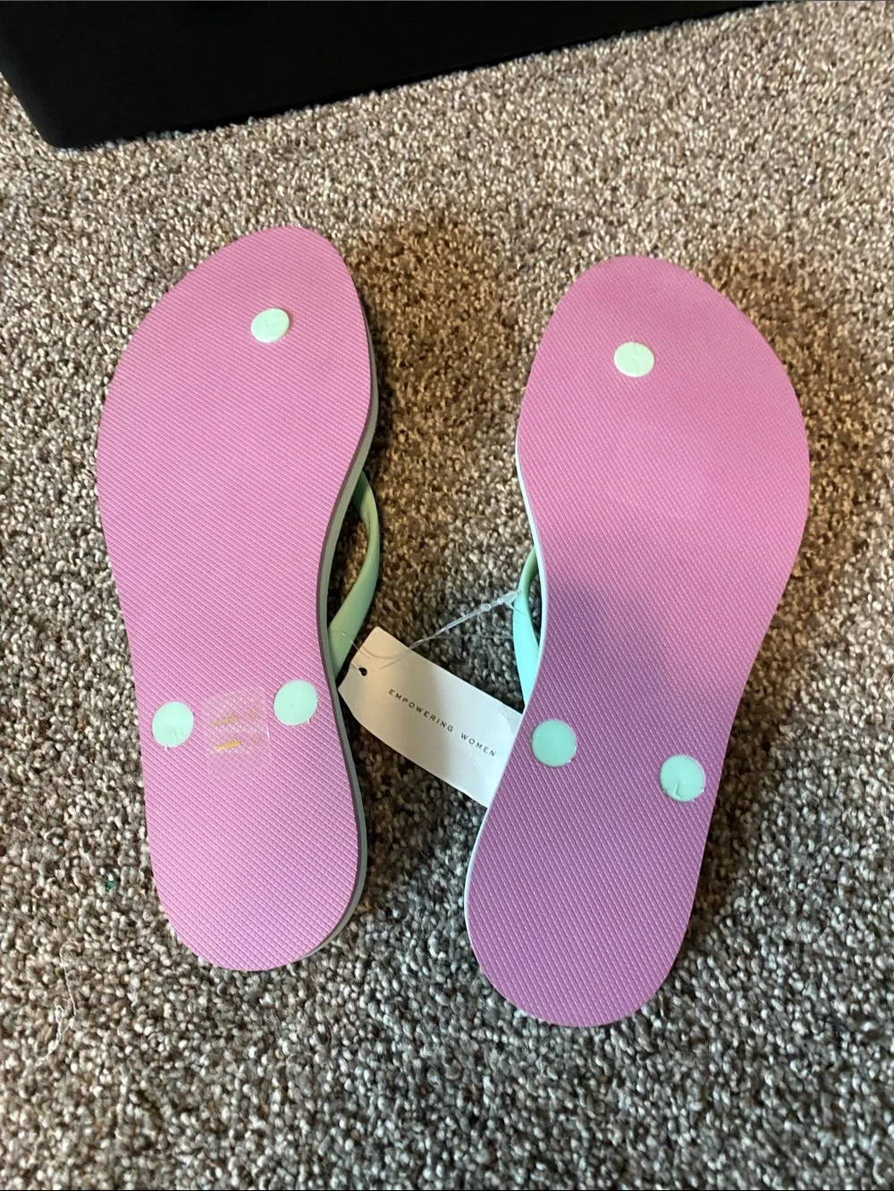 Tory Burch Mint Green Logo Thong Sandals
